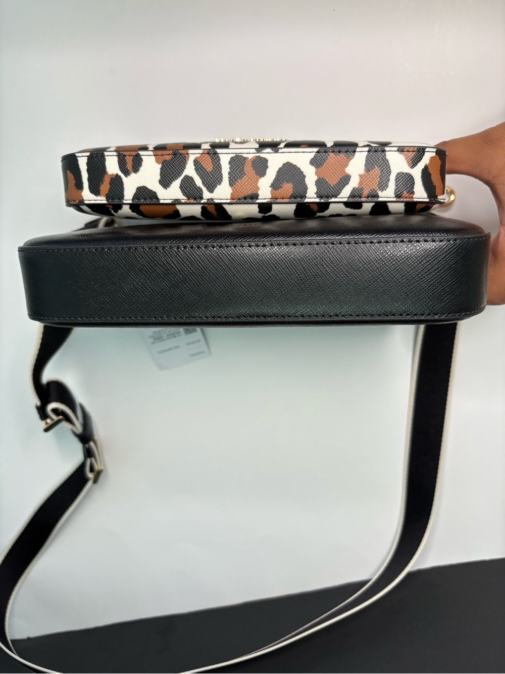 NWT Kate Spade Duet Leopard Small Crossbody Bag - 3-in-1 Set Black Multi - Picture 6 of 16